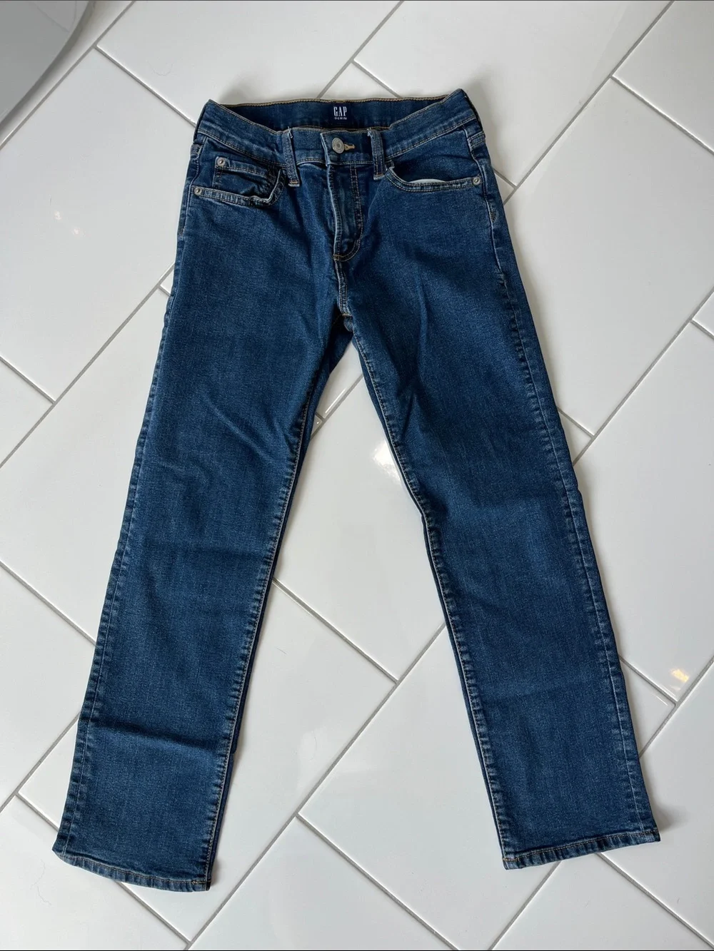 GAP Youth Slim Straight Jeans in Dark Blue